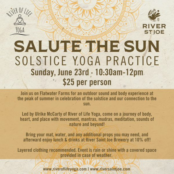 Sun Yoga Summer Solstice Outdoors at River Saint Joe at Flatwater Farms