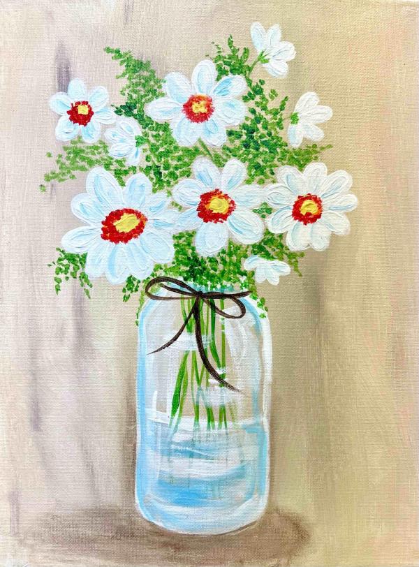 Jar of Daisies Painting Class