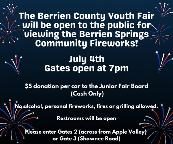 berrien county youth fair fireworks berrien springs