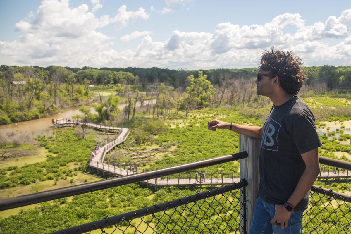 a man overlooking the Galien County River park 