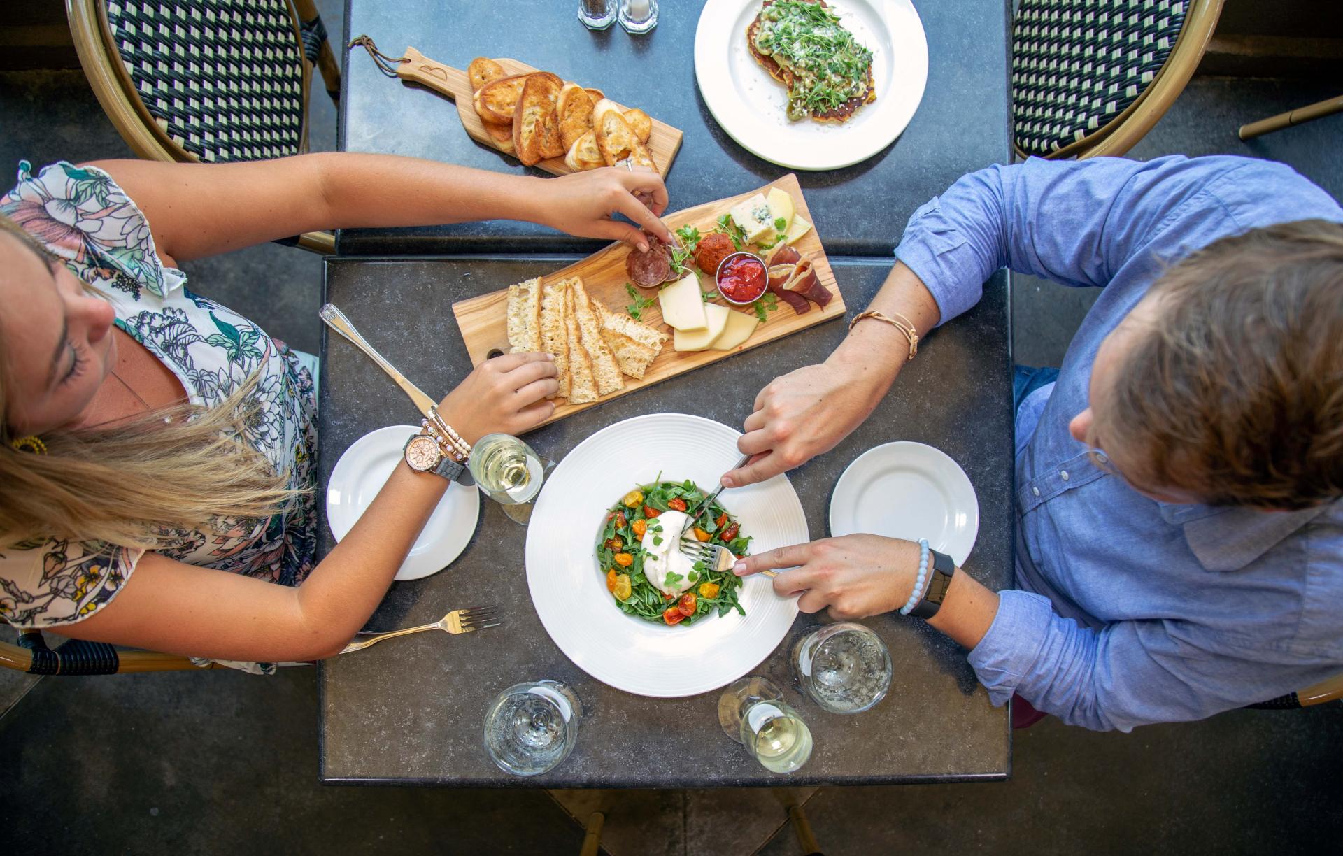 Bistro on the Boulevard-a couple having lunch