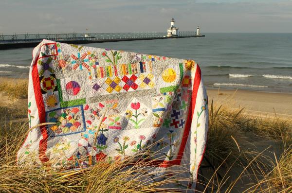 Berrien Towne & Country  Quilters  quilt on beach