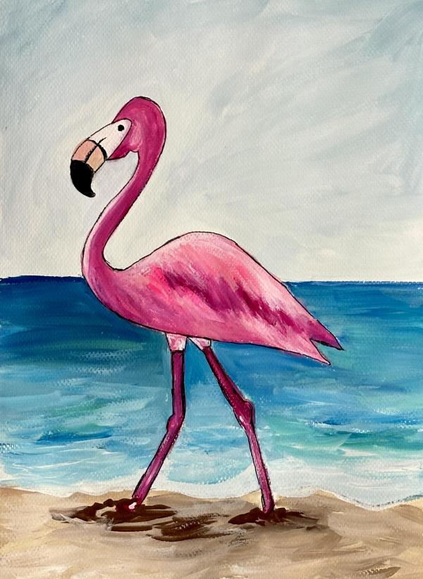 Gouache Flamingo Painting
