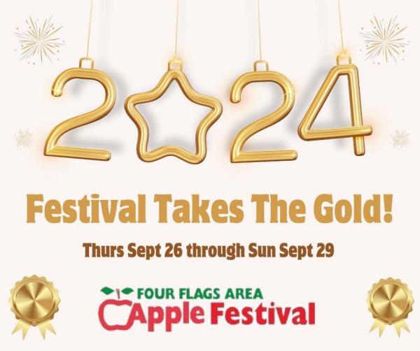 four flags area apple festival logo