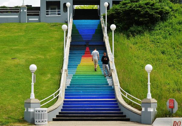 Lake Street Staircase Mural st. joseph mi