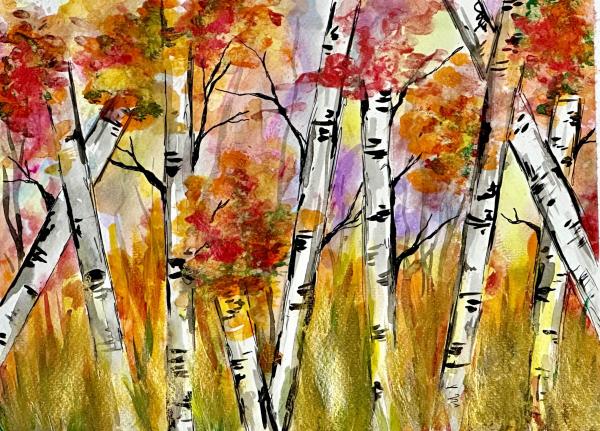 Gouache Fall Tree Painting Class