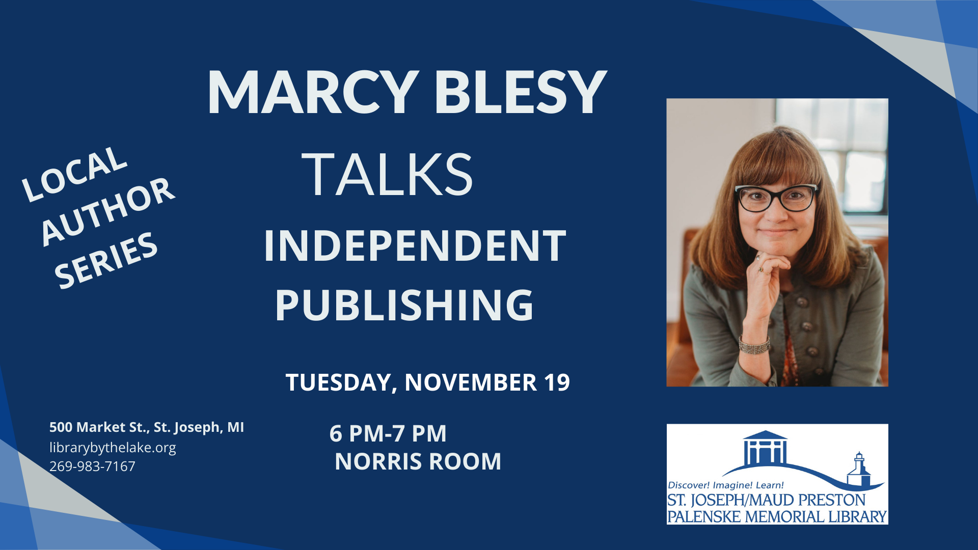 Are you a writer with aspirations to publish? Join us as we hear from Author Marcy Blesy as she discussing the processes involved with independent publishing.