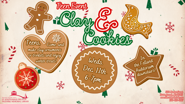 Learn to make clay ornaments and enjoy some holiday treats!