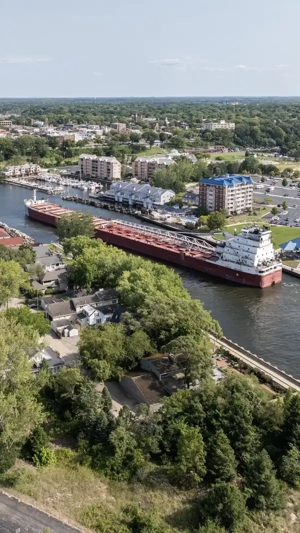 A ship in the St. Joseph River Channel.