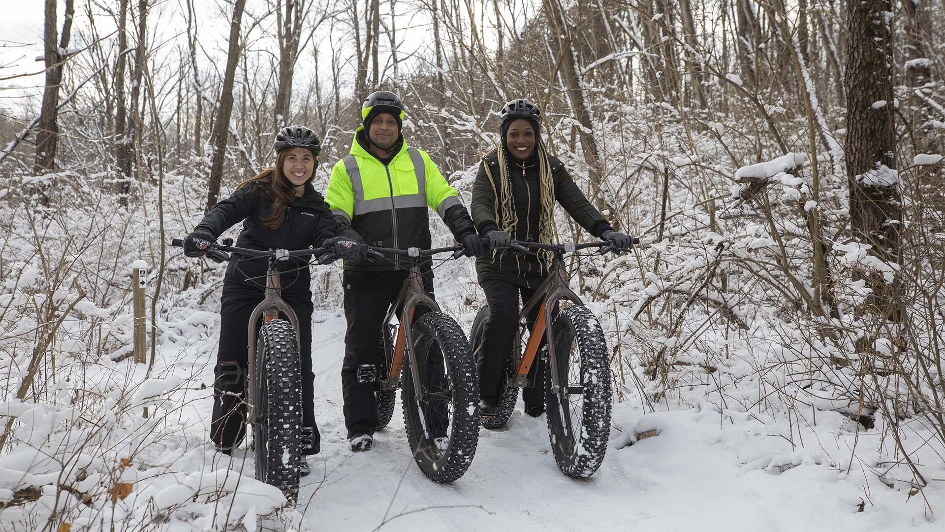 Winter fat tire biking.