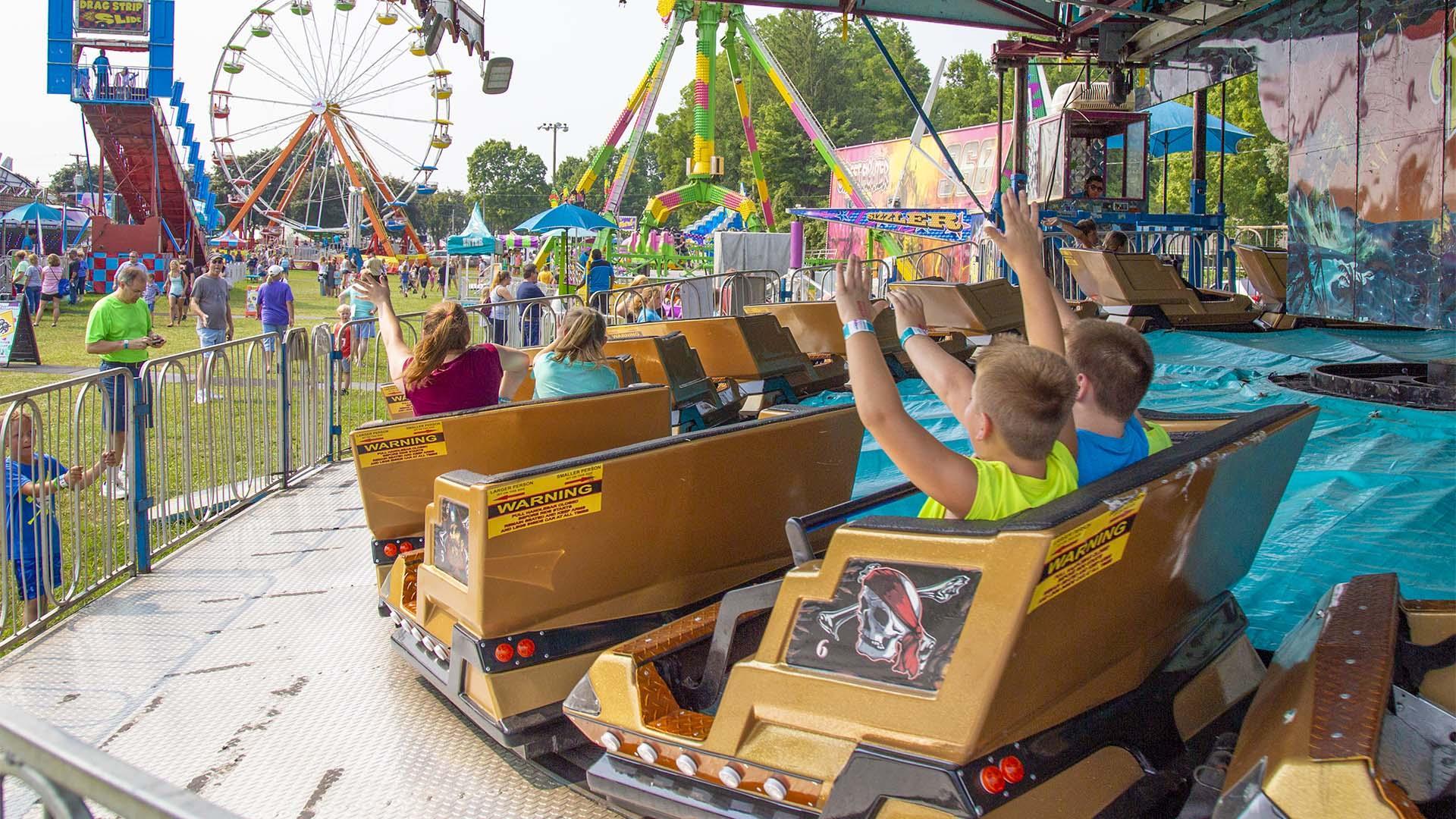 Rides at the Youth Fair.