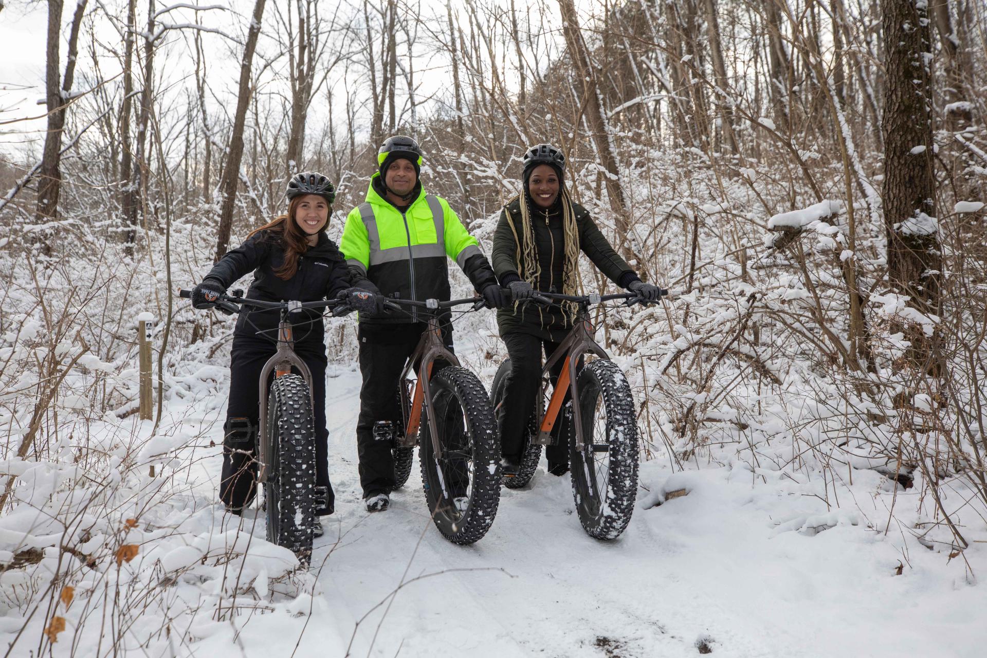 Love Creek County Park Fat Tire Snow Bike group