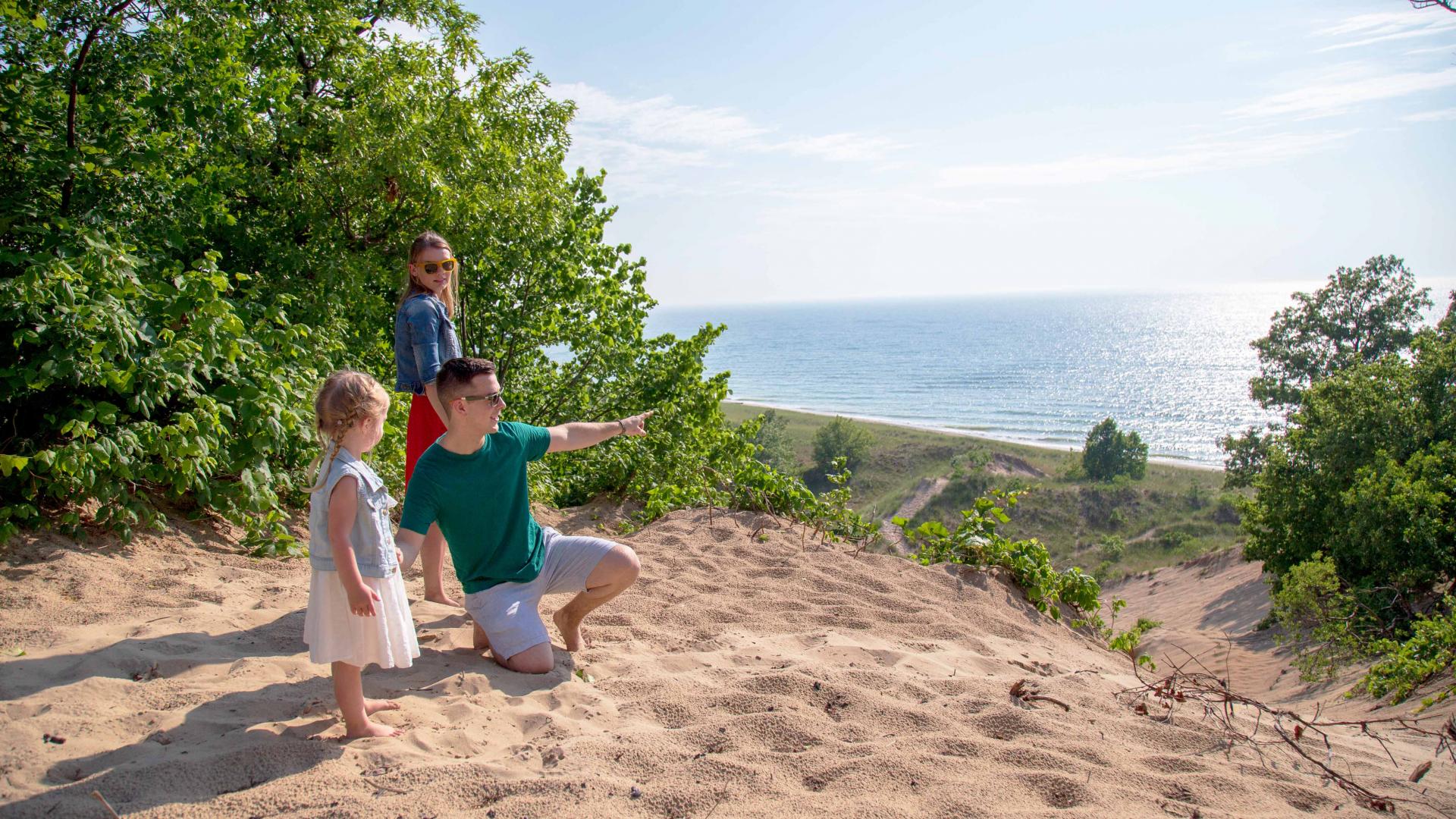 Family at Grand Mere State Park Dune