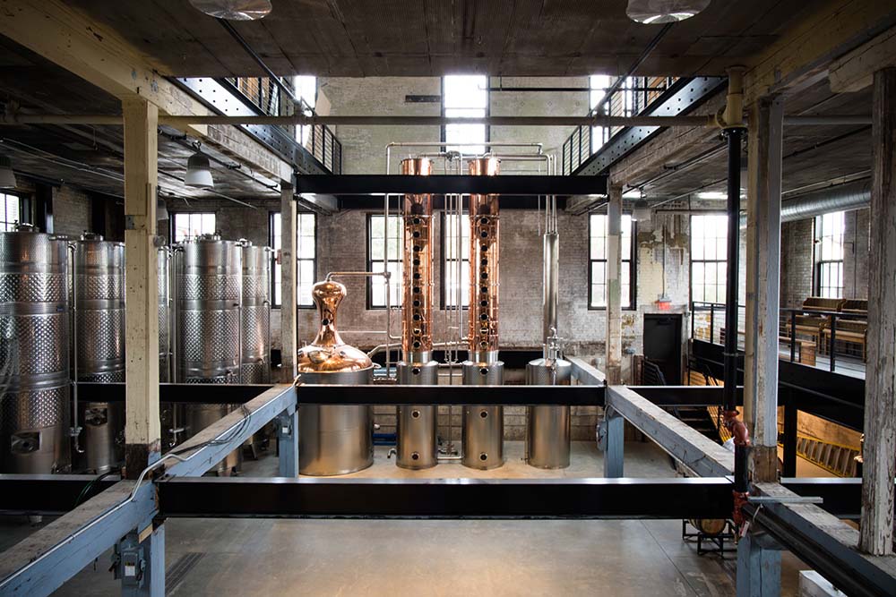 A view of the distilling area from the balcony of Staymaker