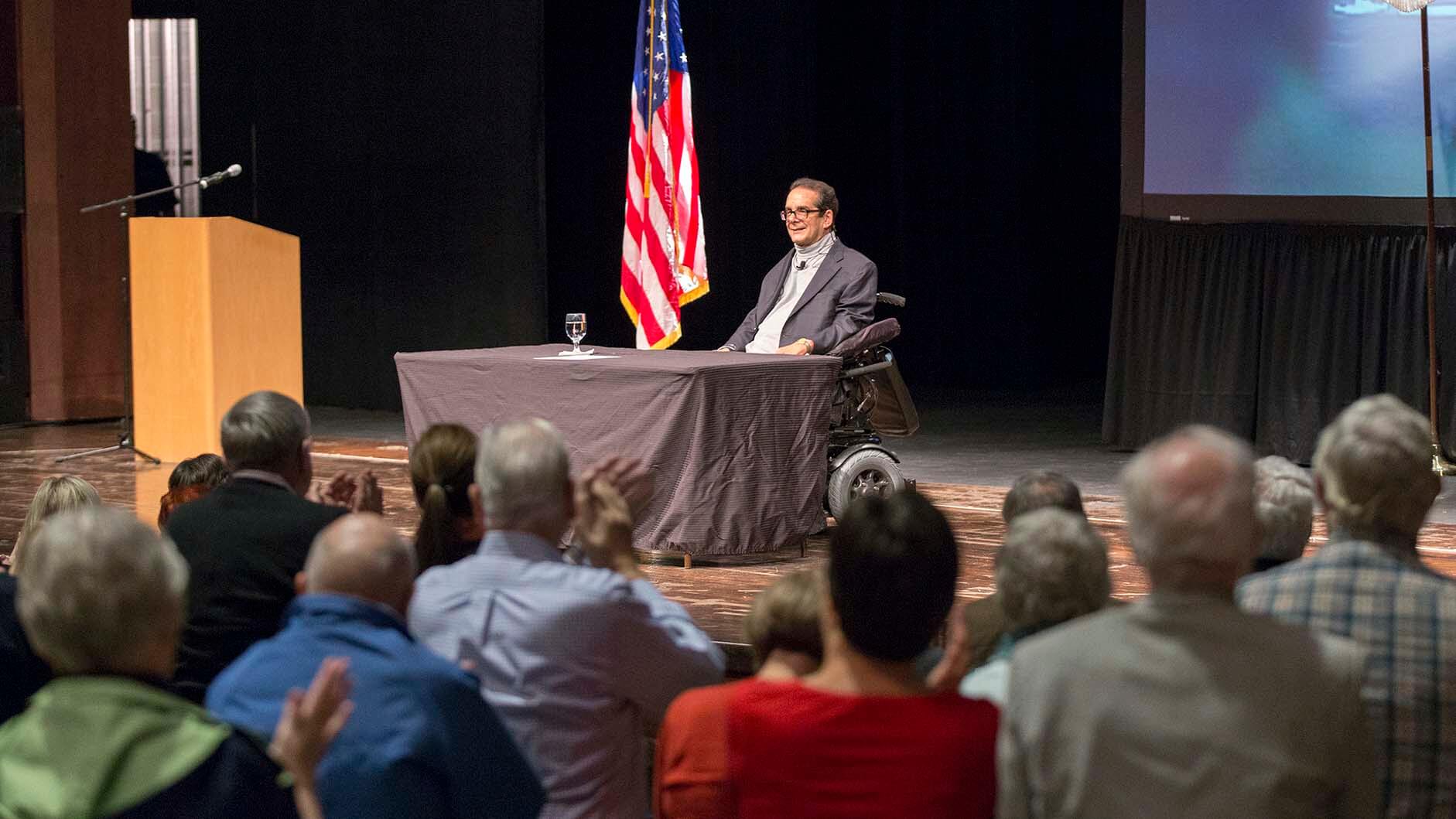 Charles Krauthammer speaking at Mendel Center