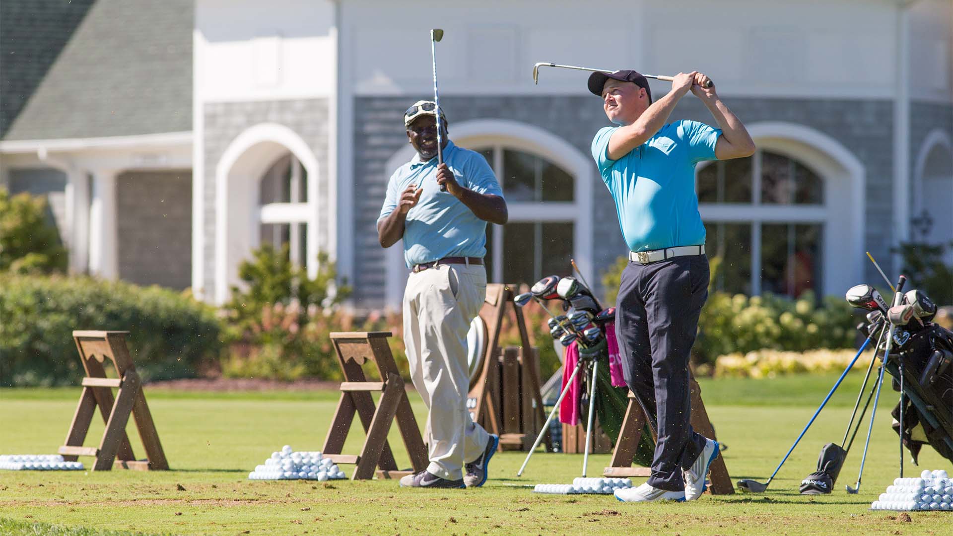 Driving range at Harbor Shores Golf Club