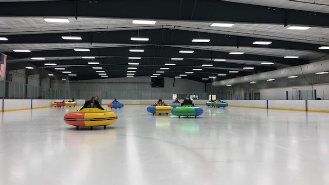 Bumper cars on ice.