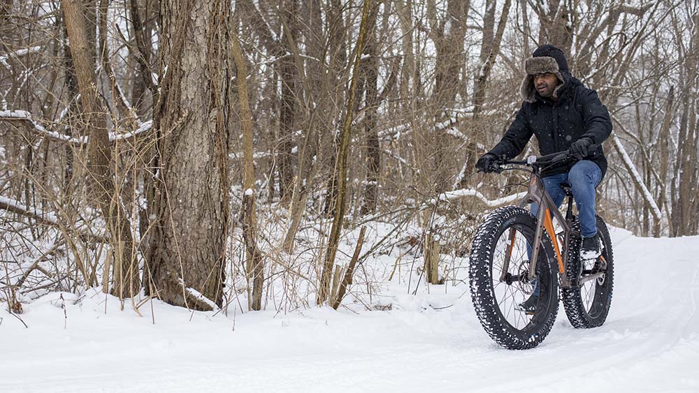 Winter fat tire biking.