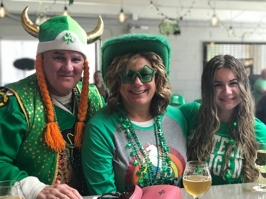 A Family Enjoying St Patricks Day at North Pier Brewing Company