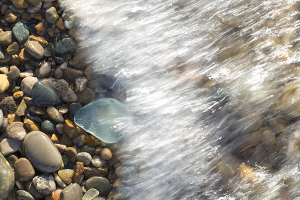 Beach Glass Stones and Water Photo Joshua Nowicki