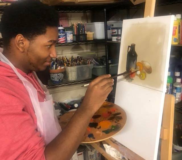 Gershon painting in class 2019
