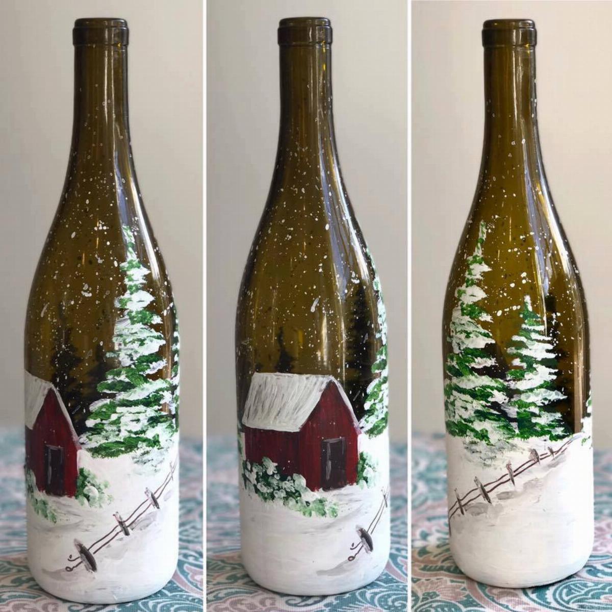 Chill Hill Winery Wine Bottle Painting 