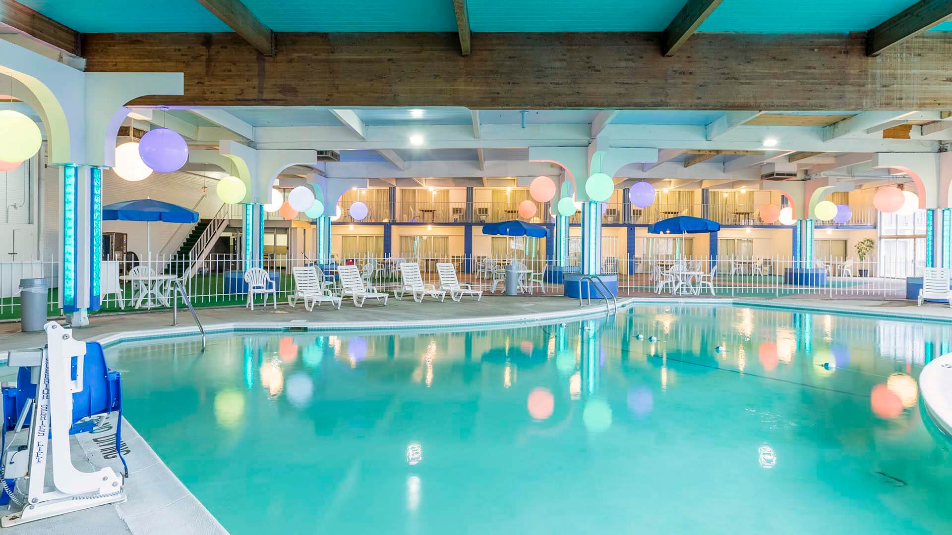 nicely decorated hotel pool