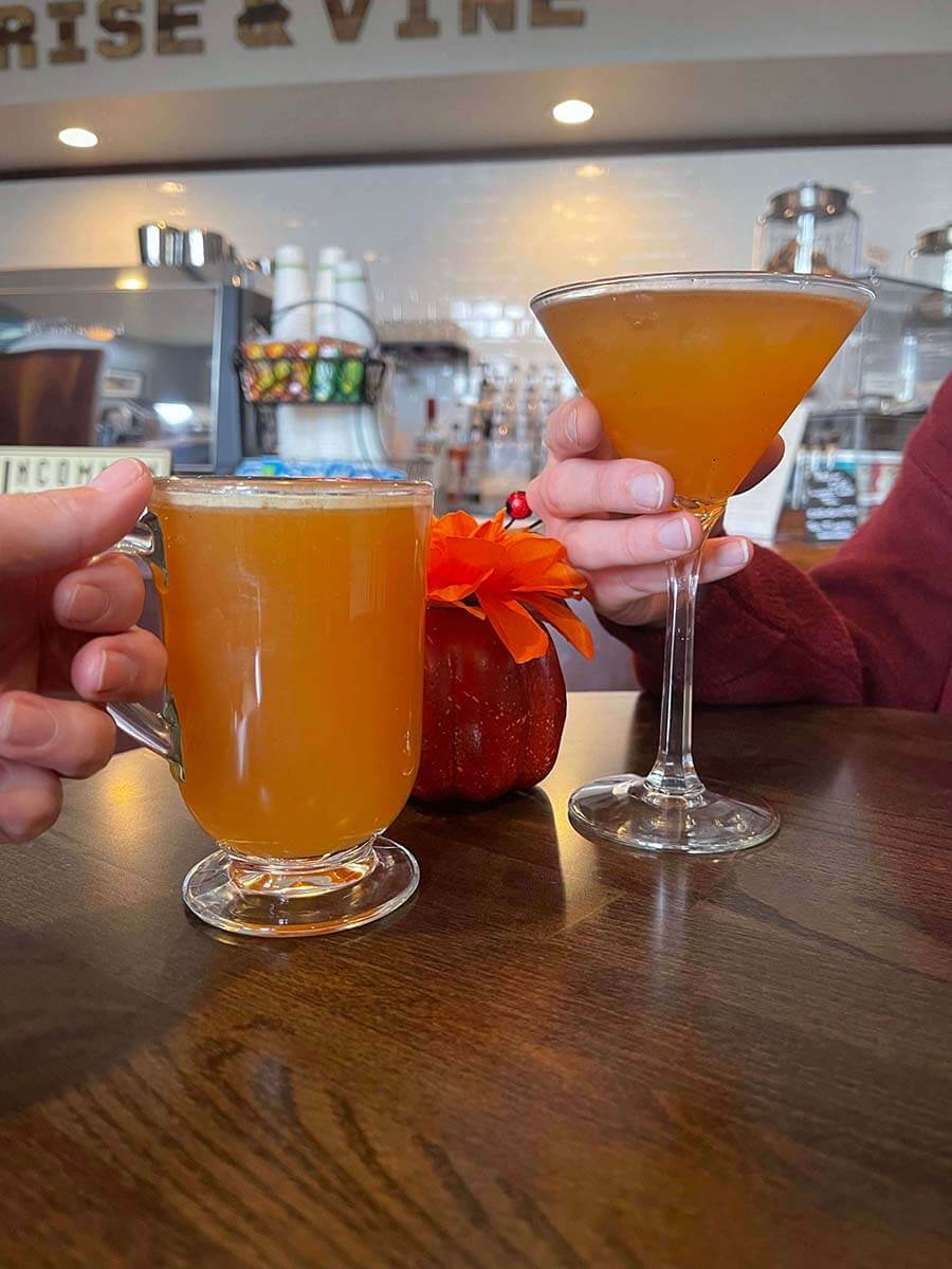 two pumpkin flavored cocktails