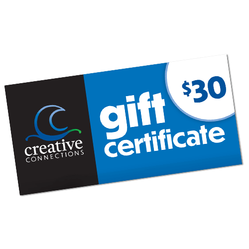 $30 gift card to a Creative Connections destination of your choice.